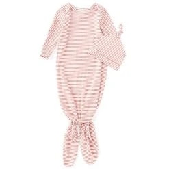 Cheapest 🧨 Starting Out Baby Newborn-6 Months Long-Sleeves Stripe Ribbed Knotted Gown Blue 😀 -Starting Out Shop unnamed file 105