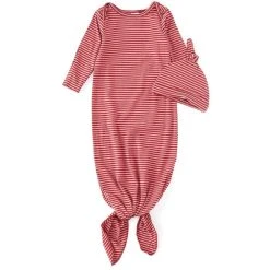 Cheapest 🧨 Starting Out Baby Newborn-6 Months Long-Sleeves Stripe Ribbed Knotted Gown Blue 😀 -Starting Out Shop unnamed file 106