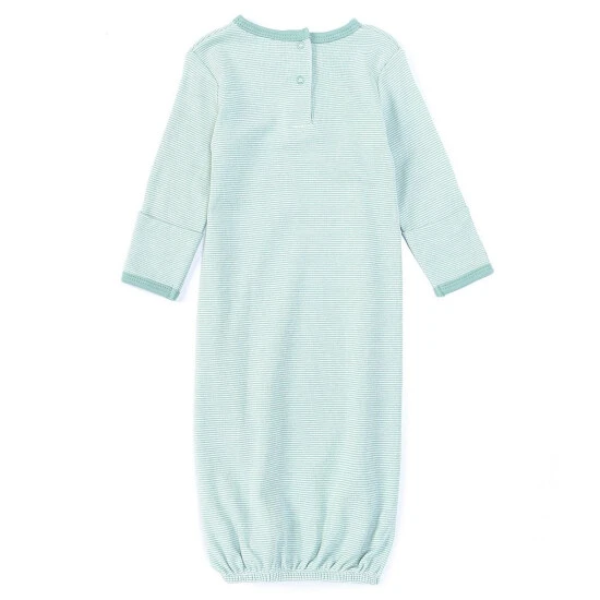 Flash Sale 😍 Starting Out Baby Newborn-6 Months Long Sleeve Stripe Gown & Knot Hat 2-Piece Set Navy 🔥 4 Flash Sale 😍 Starting Out Baby Newborn-6 Months Long Sleeve Stripe Gown & Knot Hat 2-Piece Set Navy 🔥 - Image 2