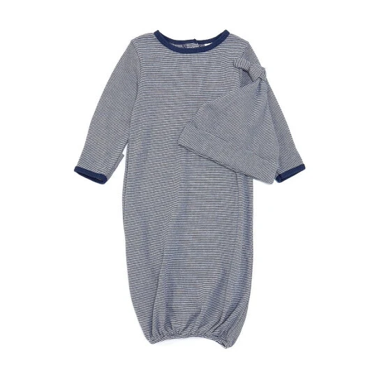 Flash Sale 😍 Starting Out Baby Newborn-6 Months Long Sleeve Stripe Gown & Knot Hat 2-Piece Set Navy 🔥 5 Flash Sale 😍 Starting Out Baby Newborn-6 Months Long Sleeve Stripe Gown & Knot Hat 2-Piece Set Navy 🔥 - Image 3