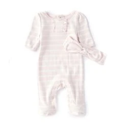 Best deal 🎁 Starting Out Baby 👧 Girls Preemie-6 Months Long-Sleeve Stripe Footed Coverall Light Pink ❤️