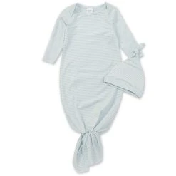 Top 10 😀 Starting Out Baby Newborn-6 Months Long-Sleeve Stripe Knotted Gown Blue 😉