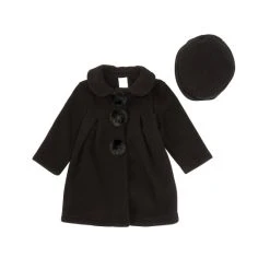 Brand new 👏 Starting Out Baby 👧 Girls 3-24 Months Pleated Faux Fur Pom 🧥 Coat Red 🔥