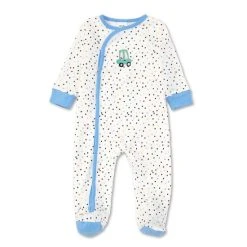 Cheap ✔️ Starting Out Baby Boys Preemie-6 Months Long-Sleeve Car Footed Coverall White Multi ✔️