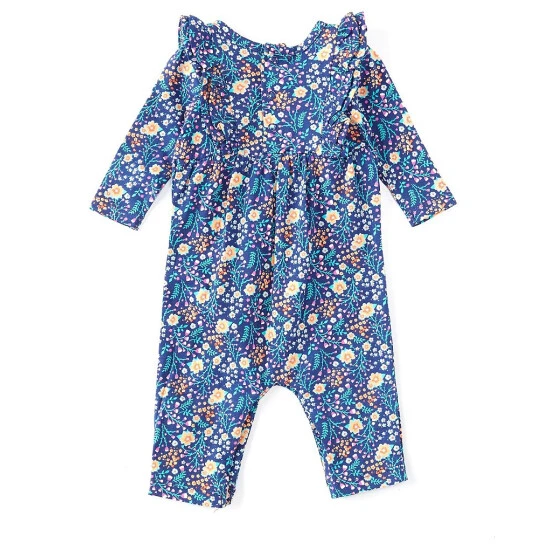 Top 10 🌟 Starting Out Baby 👧 Girls Newborn-24 Months Printed Ruffle Long Sleeve Coverall Navy 👏 4 Top 10 🌟 Starting Out Baby 👧 Girls Newborn-24 Months Printed Ruffle Long Sleeve Coverall Navy 👏 - Image 2