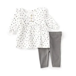 Deals 🥰 Starting Out Baby 👧 Girls Newborn-9 Months Ruffle Long Sleeve Coverall Grey ❤️