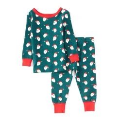 Hot Sale 🔔 Starting Out Baby 6-24 Months 🎄 Christmas Santa Print Long Sleeve Top & Jogger Pants Set Green ⭐