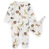 Best Sale 🌟 Starting Out Baby Preemie-9 Months Jungle Print Long Sleeve Footed Coverall & Knot Hat 2-Piece Set White 😍 -Starting Out Shop unnamed file 247