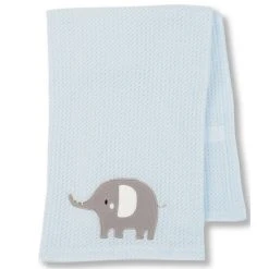 Cheap 🌟 Starting Out Baby Boys Elephant Waffle-Knit Blanket Blue 👍