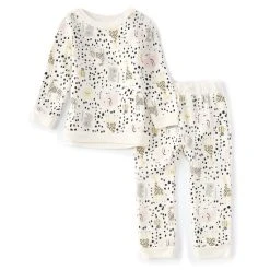 Cheapest 👏 Starting Out Baby 👧 Girls 12-24 Months Animals Print Long Sleeve Top & Dot Print Jogger Pants 2- Piece Set White 🧨