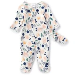 Best Pirce 🔔 Starting Out Baby 👧 Girls Preemie-9 Months Floral Printed Footed Coverall White 👍