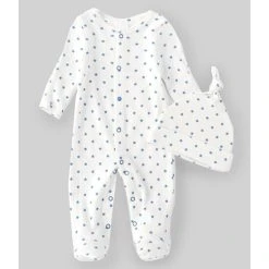 New 😉 Starting Out Baby Boys Preemie-9 Months Star Print Footed Coverall White ❤️
