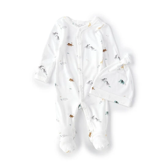 Best Pirce 👏 Starting Out Baby Newborn-6 Months Long Sleeve Jungle Printed Footed Coverall Ivory 😉 3 Best Pirce 👏 Starting Out Baby Newborn-6 Months Long Sleeve Jungle Printed Footed Coverall Ivory 😉