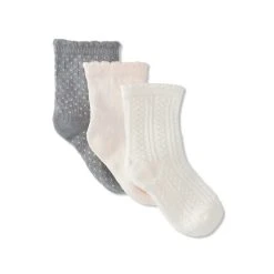 Cheap 🔥 Starting Out Baby 👧 Girls 3-Pack Texture 🧦 Socks Multi 💯