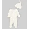 Best deal 🎁 Starting Out Baby 👧 Girls Preemie-9 Months Long-Sleeve Rose Footed Coverall & Knotted Hat Set White 🔥