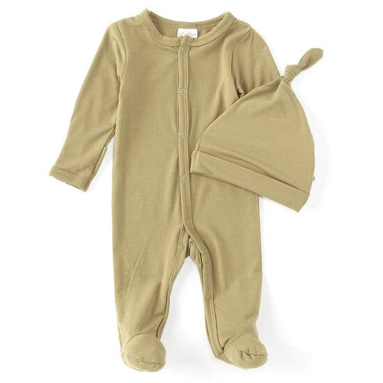 Wholesale ❤️ Starting Out Baby Newborn-9 Months Footed Coverall & Knot Hat Set Green 👏 4 Wholesale ❤️ Starting Out Baby Newborn-9 Months Footed Coverall & Knot Hat Set Green 👏 - Image 2