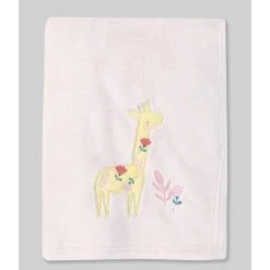 Deals ✔️ Starting Out Pink Floral Giraffe Blanket Light Pink 👍