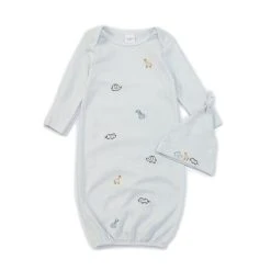 Buy 🎁 Starting Out Baby Boys Newborn-6 Months Long-Sleeve Animal Gown & Knotted Hat Set Grey 🌟