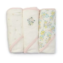 Flash Sale ⌛ Starting Out Baby 👧 Girls Floral 3-Pack Hooded Towels Pink 😍