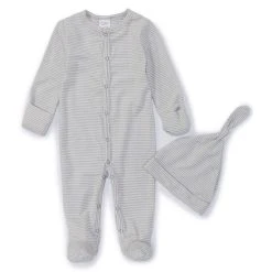 Cheapest 🔔 Starting Out Baby Preemie-9 Months Long Sleeve Mini Stripe Footed Coverall Grey ✨