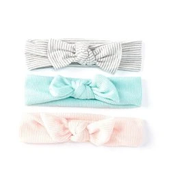 Deals 👍 Starting Out Baby 👧 Girls Ribbed Knit Knot 3-Pack Assorted Headbands Multi 😉