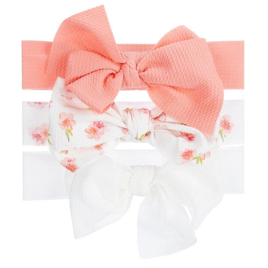 New π Starting Out Baby π§ Girls Texture Bow Headwrap 3-Pack Set White/pink π 3 New π Starting Out Baby π§ Girls Texture Bow Headwrap 3-Pack Set White/pink π