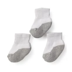 Wholesale ⌛ Starting Out Infant Quarter 🧦 Socks 3-Pack Grey 🌟