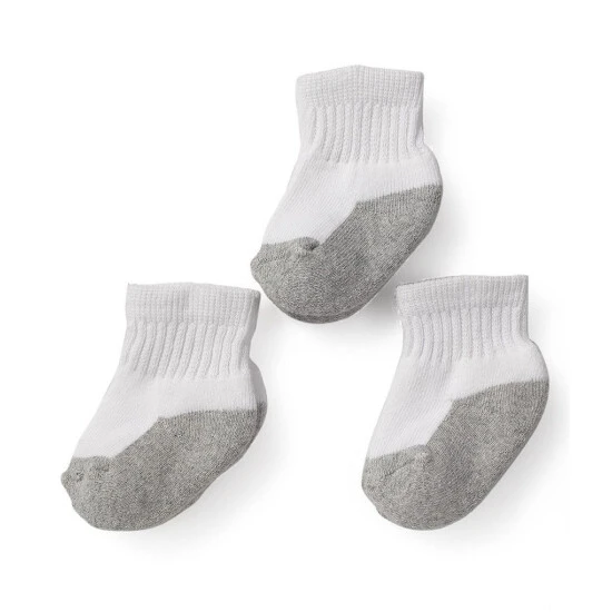Wholesale ⌛ Starting Out Infant Quarter 🧦 Socks 3-Pack Grey 🌟 3 Wholesale ⌛ Starting Out Infant Quarter 🧦 Socks 3-Pack Grey 🌟