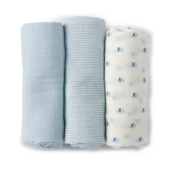 Best deal 👏 Starting Out Baby Boys Elephant 3-Pack Swaddle Blankets Blue 🔔