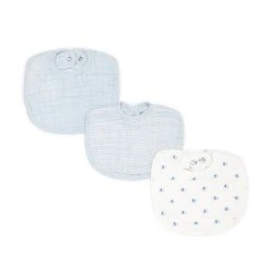 Best deal 👍 Starting Out Baby Boys Elephant 3-Pack Muslin Bibs Blue 👍