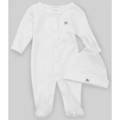 Outlet ✨ Starting Out Baby Preemie-9 Months Long-Sleeve Elephant Coverall & Knotted Hat Set White 🧨