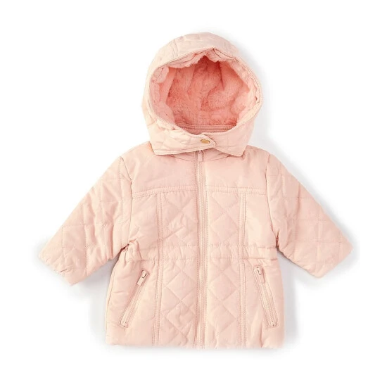 Best Pirce 😉 Starting Out Baby 👧 Girls 3-24 Months Removable-Hood Quilted Puffer 🧥 Coat Pink 👏 5 Best Pirce 😉 Starting Out Baby 👧 Girls 3-24 Months Removable-Hood Quilted Puffer 🧥 Coat Pink 👏 - Image 3