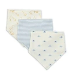 Buy 🧨 Starting Out Baby Boys Elephant, Giraffe & Stripe 3-Pack Knit Bibs Blue 👏