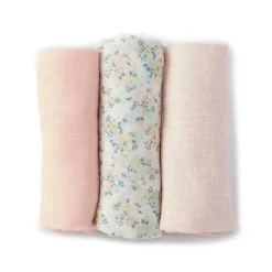 Cheapest 🎁 Starting Out Baby 👧 Girls Floral 3-Pack Swaddle Blankets Pink 🔔