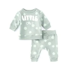 Flash Sale 🎉 Starting Out Baby 👧 Girls Newborn-24 Months Dot Print Little One Top & Pull On Pants 2-Piece Set Green ⭐