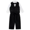 Promo 👍 Starting Out Baby Boys 6-24 Months 4-Piece Tux-Vest Set Black ✔️