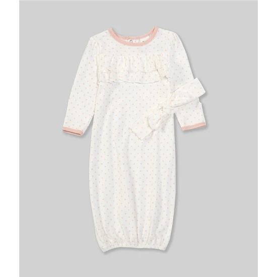 Best Sale ⌛ Starting Out Baby 👧 Girls Newborn-6 Months Polka-Dot Ruffle Gown White ❤️ 3 Best Sale ⌛ Starting Out Baby 👧 Girls Newborn-6 Months Polka-Dot Ruffle Gown White ❤️