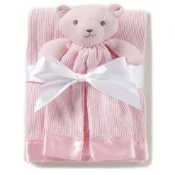 Outlet ⭐ Starting Out Baby 👧 Girls Satin Trim Blanket & Buddy Pink 😀