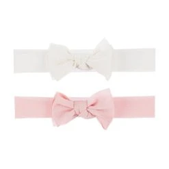 Brand new ⌛ Starting Out Baby 👧 Girls 2-Pack Medium Shimmer Bow Headband Pink/ivory 🎁