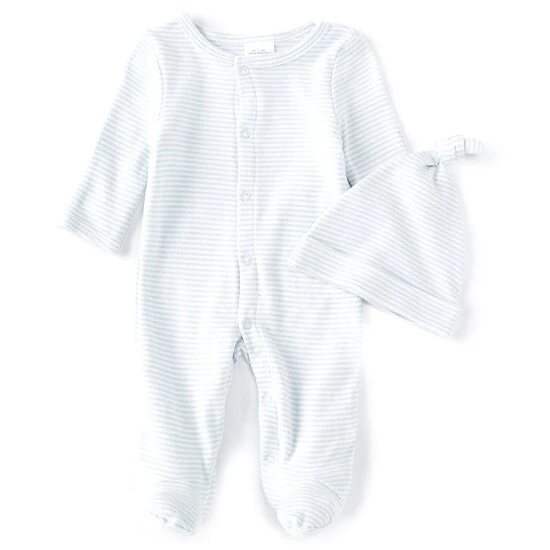 Cheapest ⌛ Starting Out Baby Preemie-9 Months Grey Stripe Footed Coverall & Knot Hat Set ✔️ 4 Cheapest ⌛ Starting Out Baby Preemie-9 Months Grey Stripe Footed Coverall & Knot Hat Set ✔️ - Image 2